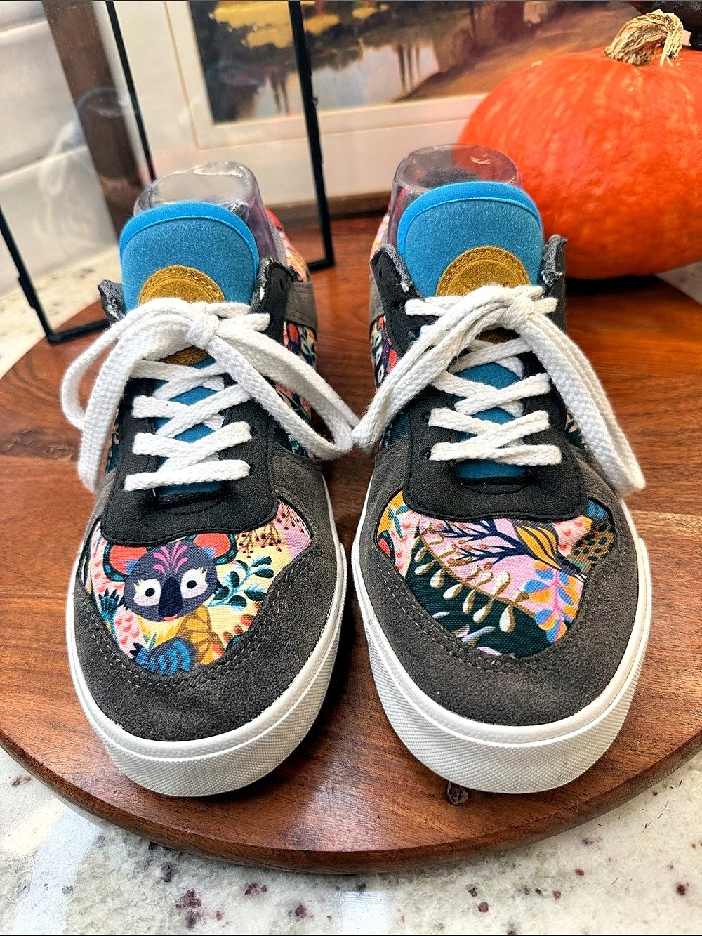 Inkkas  Vegan Sneakers- Colorful Floral &Koala Print